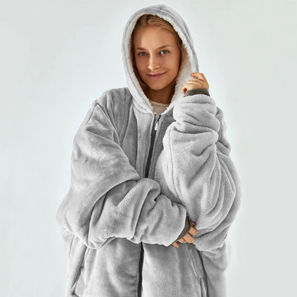 Chemise de Nuit en Flanelle à Capuche