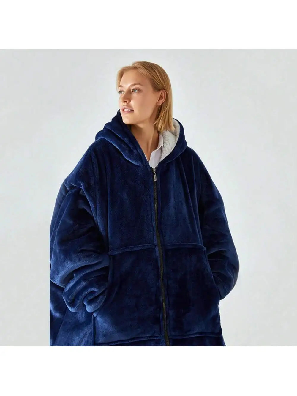 Chemise de Nuit en Flanelle à Capuche