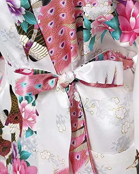 Kimono en Rayonne à Fleurs Grande Taille Sexy