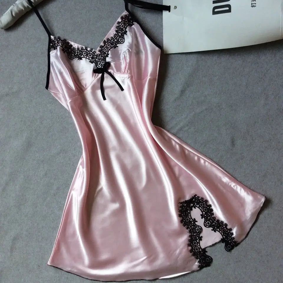 Ensemble Pyjama en Satin Col en V Sexy