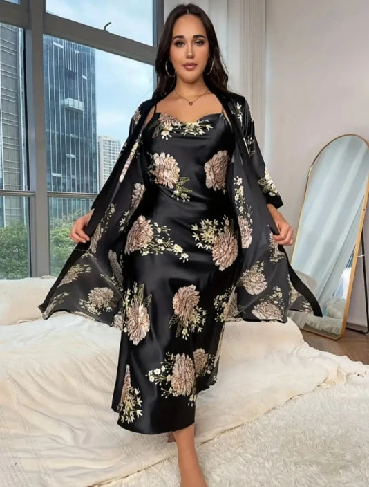 Ensemble Pyjama en Soie Grande Taille Sexy