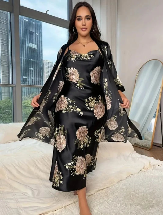 Ensemble Pyjama en Soie Grande Taille Sexy