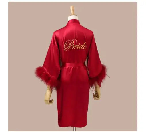 Peignoir en Satin Col en V