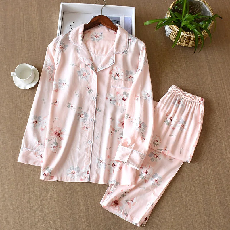Ensemble Pyjama en Viscose Manches Longues d'été
