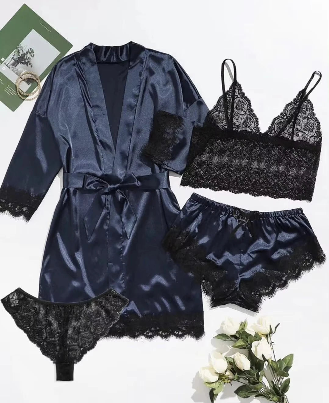 Ensemble Pyjama en Dentelle à Bretelles Sexy