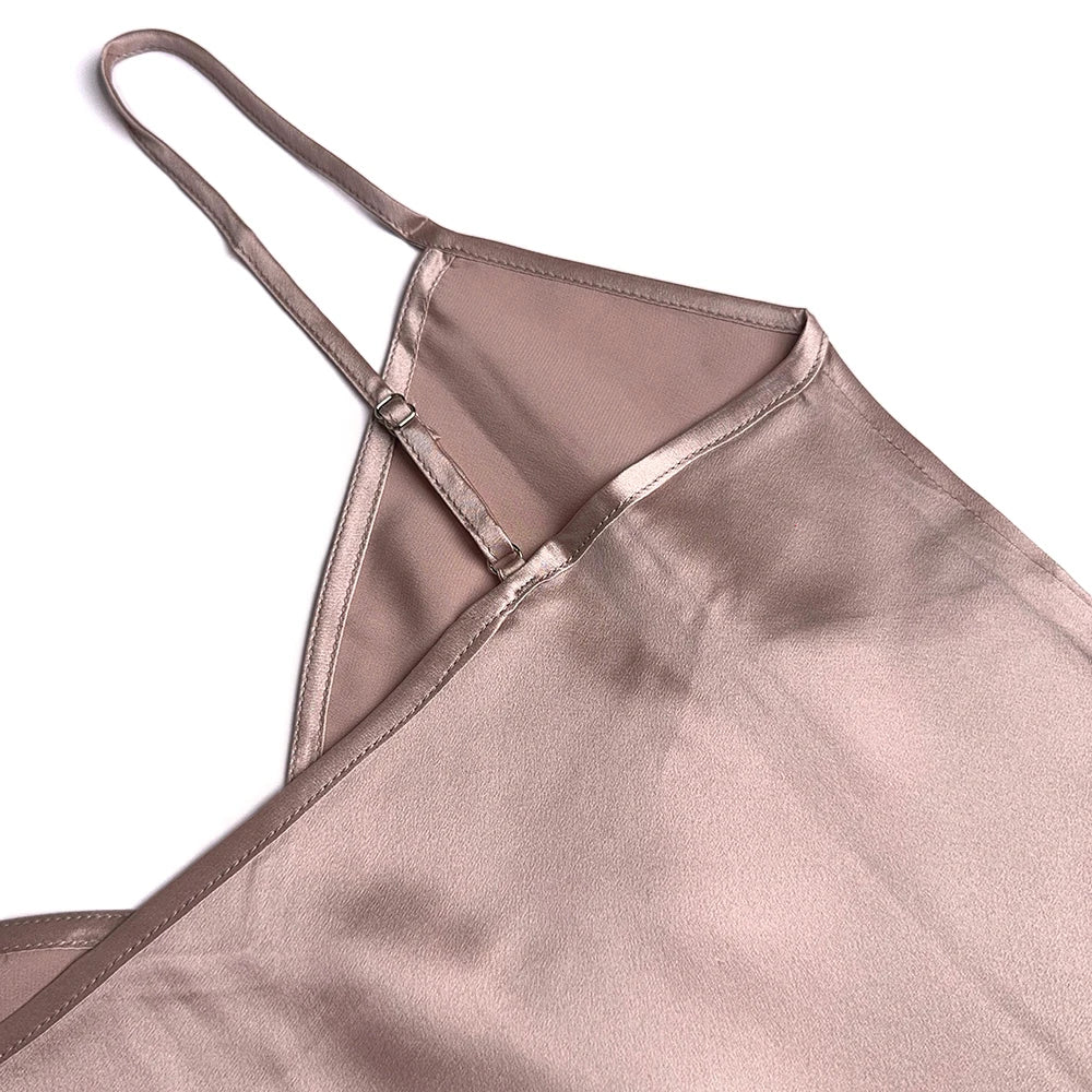 Chemise de Nuit en Soie de Mûrier Col en V