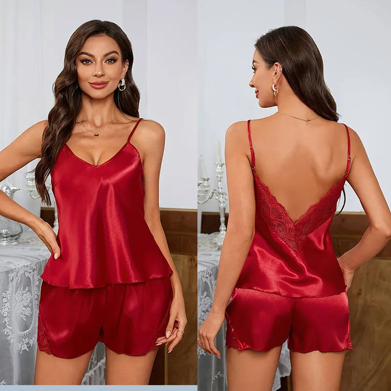 Ensemble Pyjama en Dentelle Dos Nu d'été Sexy