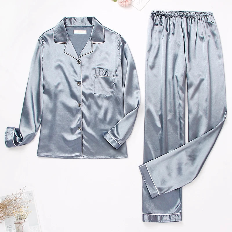 Ensemble Pyjama en Satin Manches Longues Automne/hiver #2