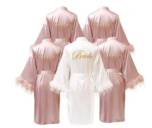 Peignoir en Satin Col en V