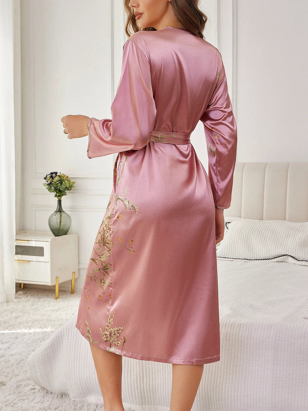 Robe en Soie Manches Longues