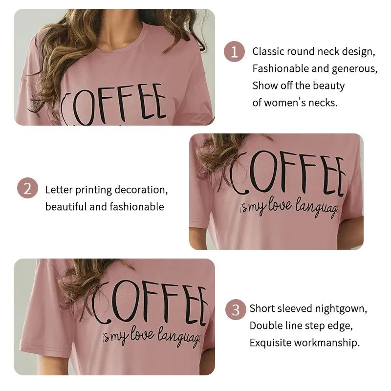 Chemise de Nuit en Soie Manches Courtes