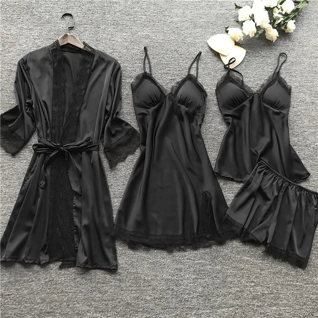 Ensemble Pyjama en Dentelle Col en V Sexy