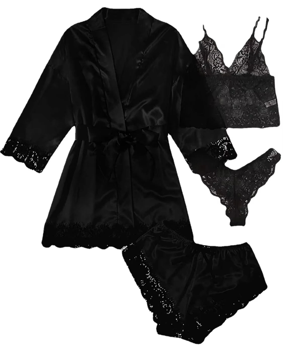 Ensemble Pyjama en Dentelle à Bretelles Sexy