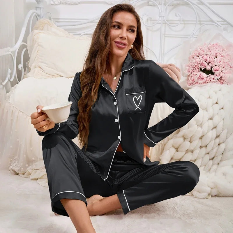 Ensemble Pyjama Manches Longues Victorienne