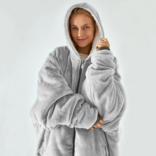 Chemise de Nuit en Flanelle à Capuche