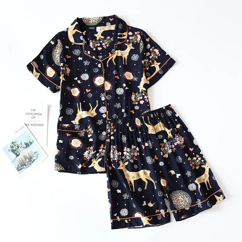 Ensemble Pyjama en Viscose Manches Longues d'été