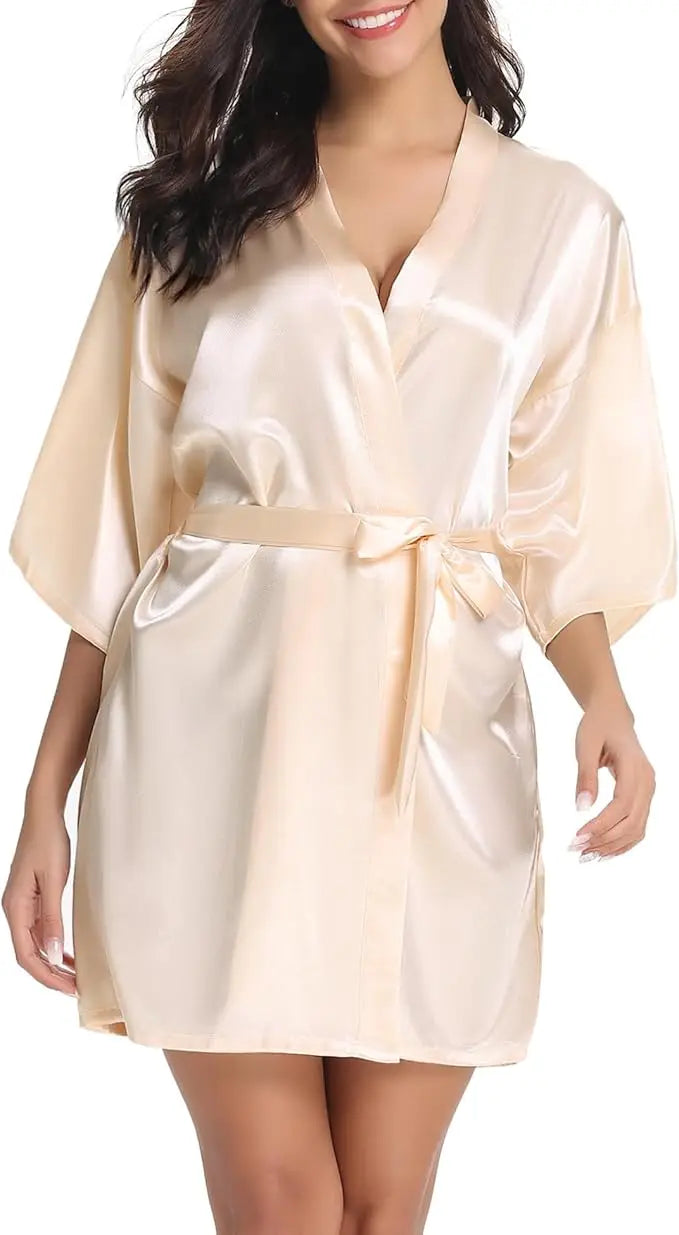 Peignoir en Satin de Mariée