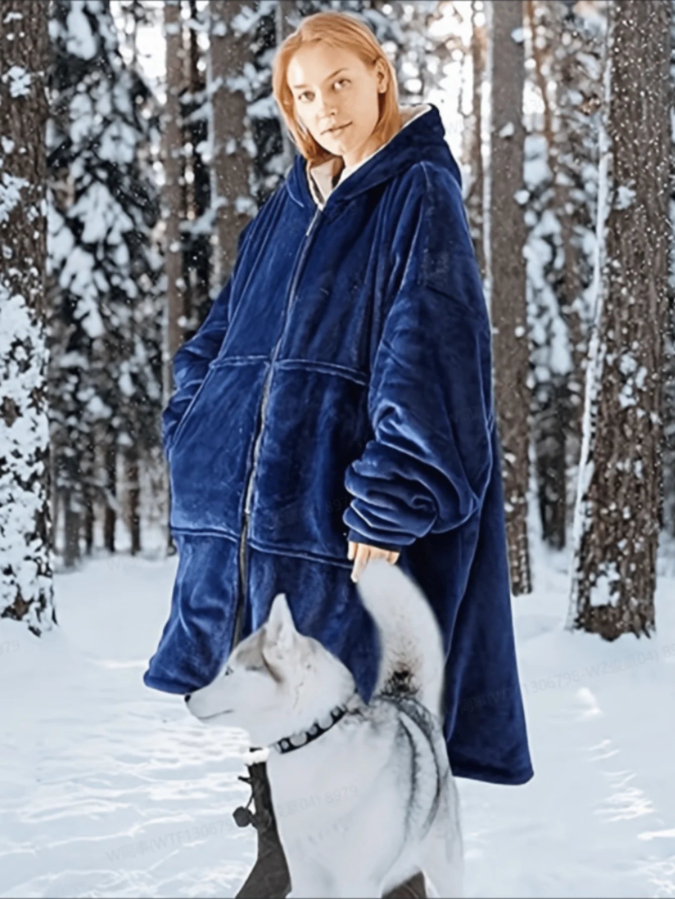 Chemise de Nuit en Flanelle à Capuche