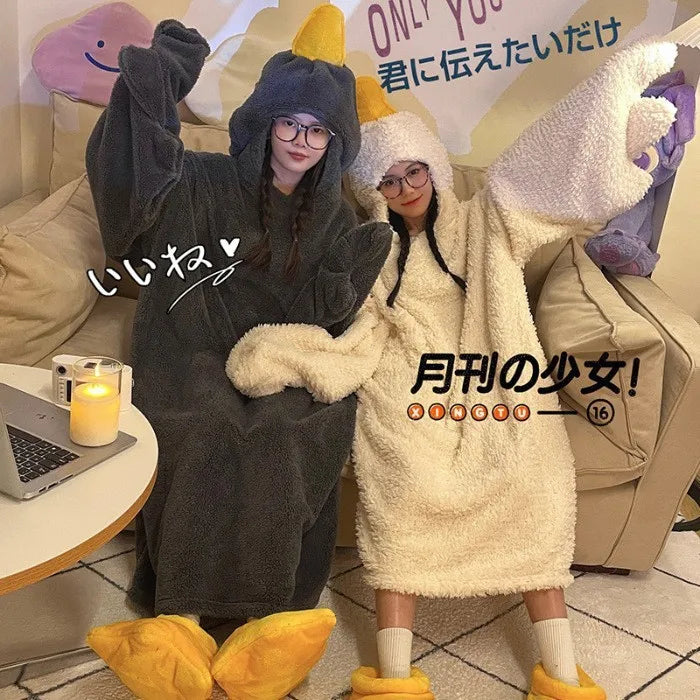 Chemise de Nuit à Capuche Couple
