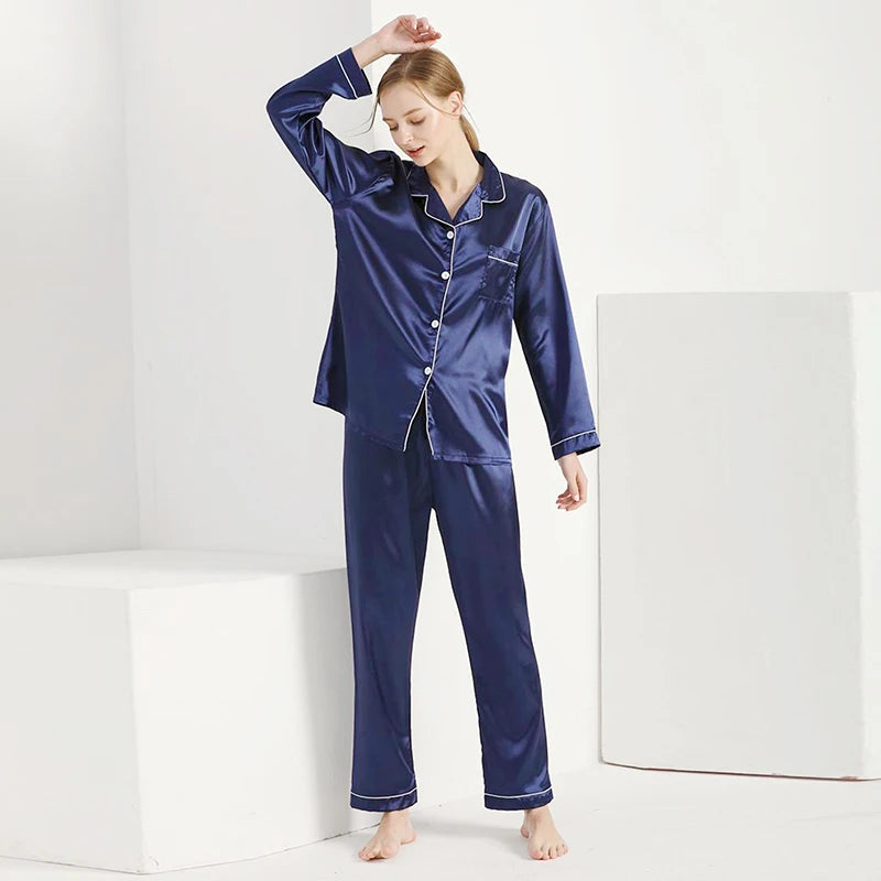 Ensemble Pyjama en Satin Manches Longues Automne/hiver #2