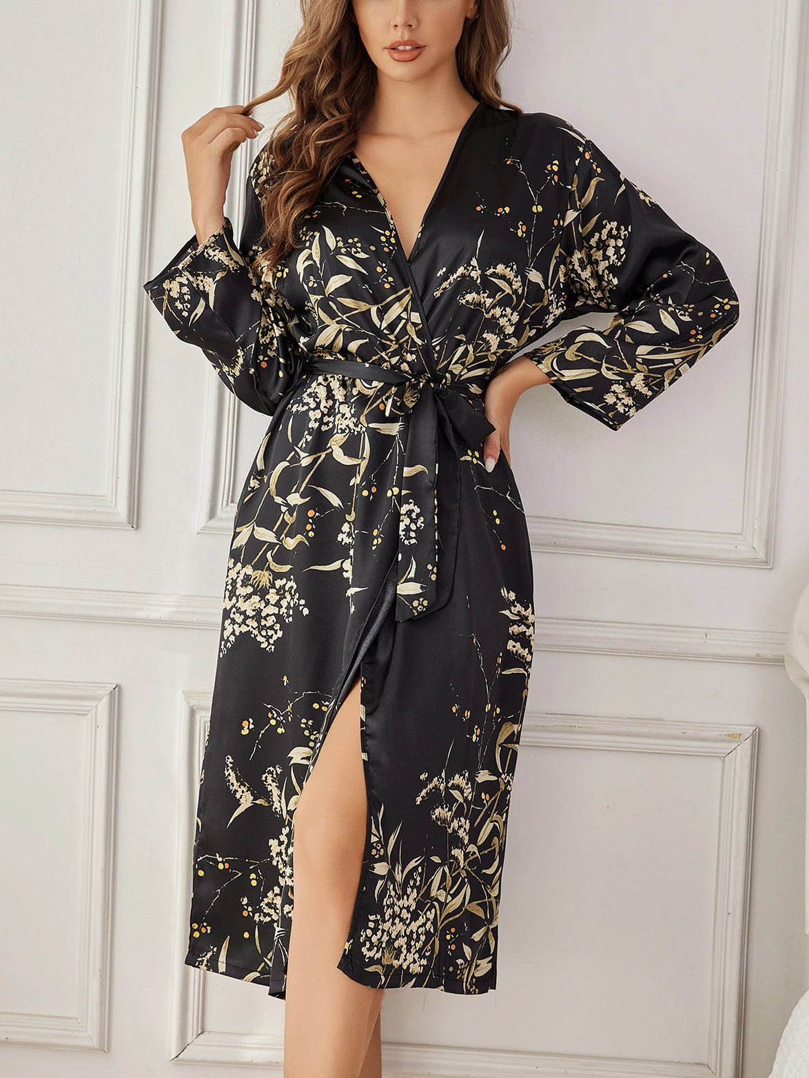 Robe en Soie Manches Longues