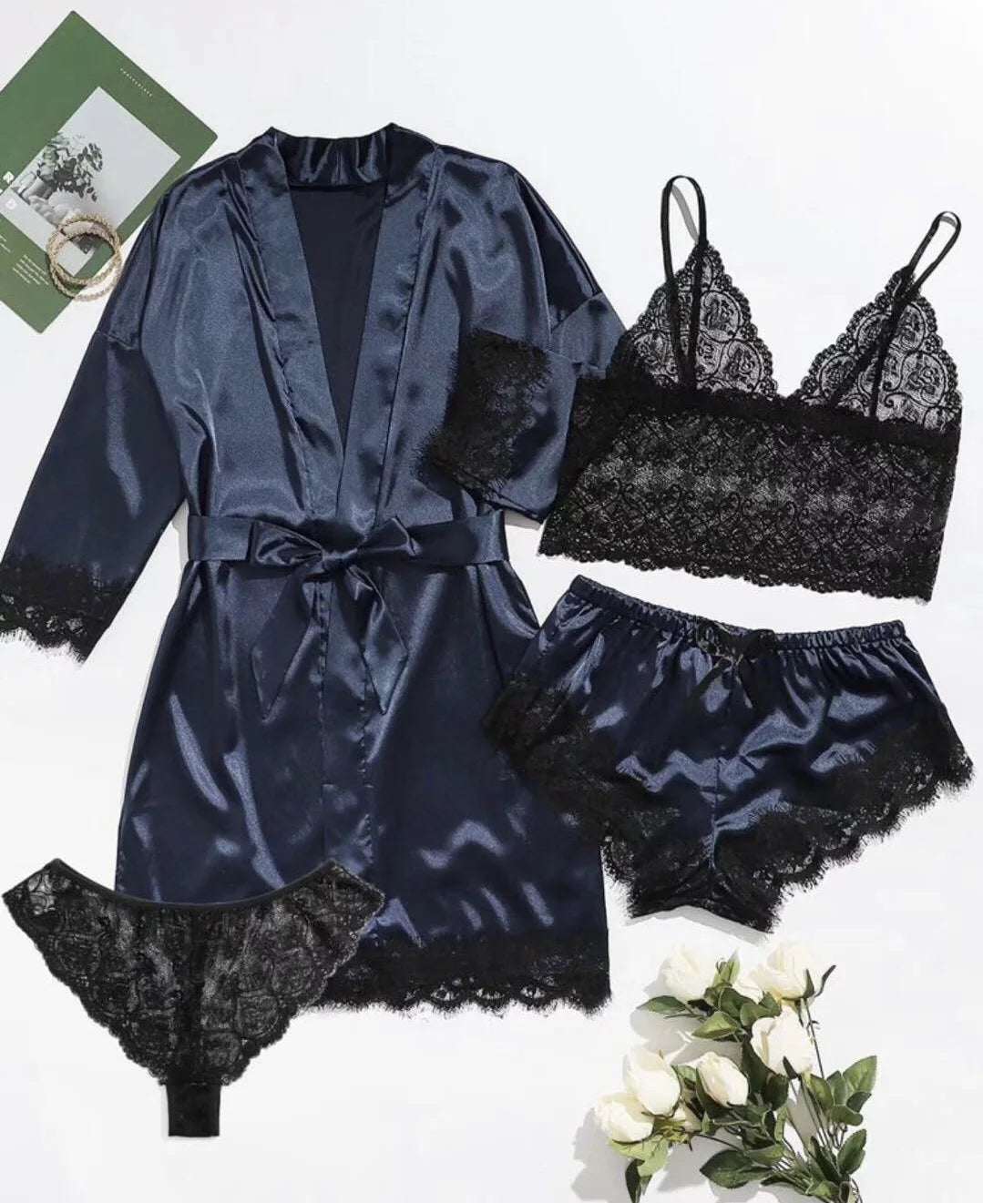 Ensemble Pyjama en Dentelle à Bretelles Sexy