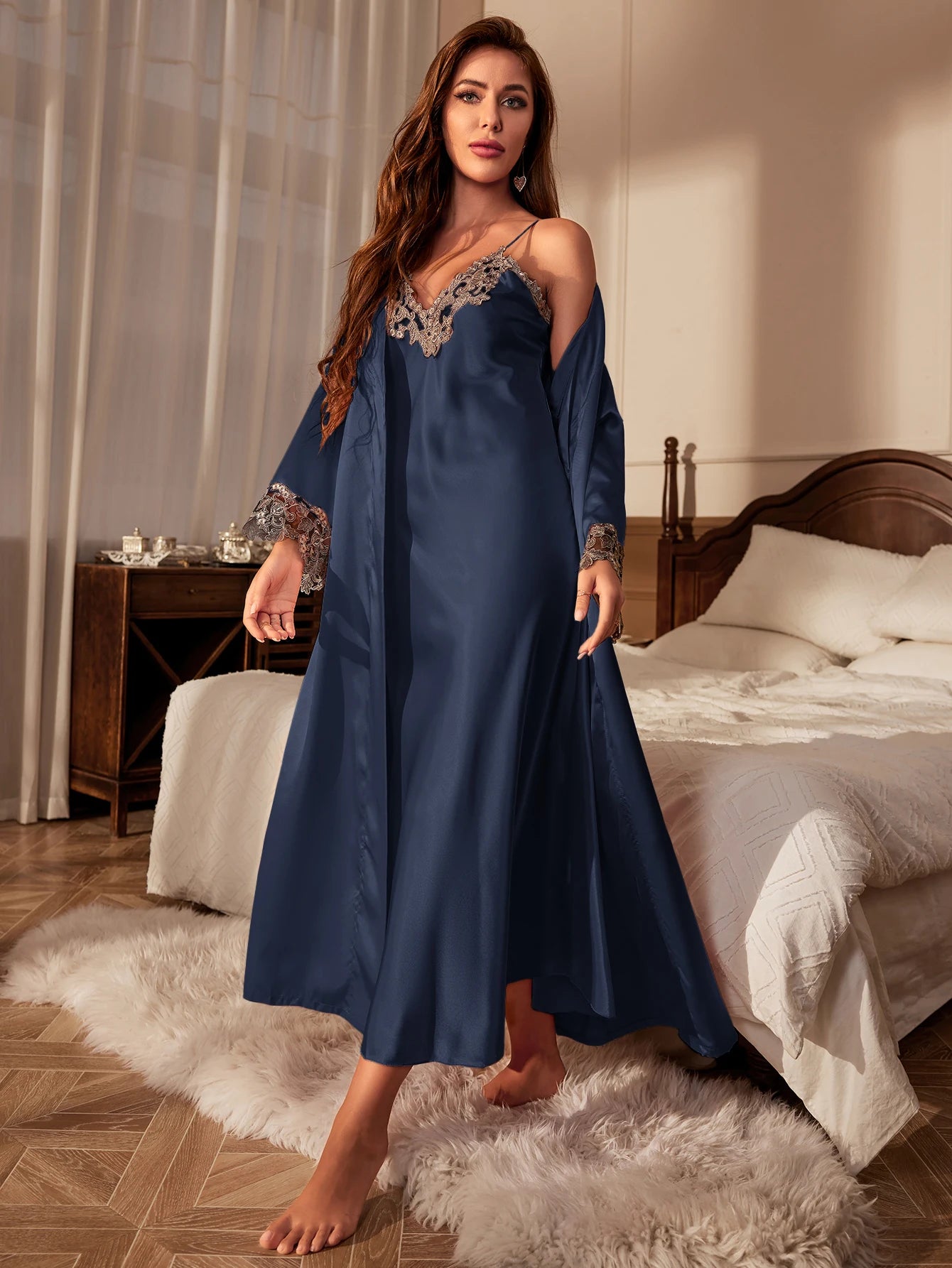 Ensemble Pyjama en Dentelle Col en V #2