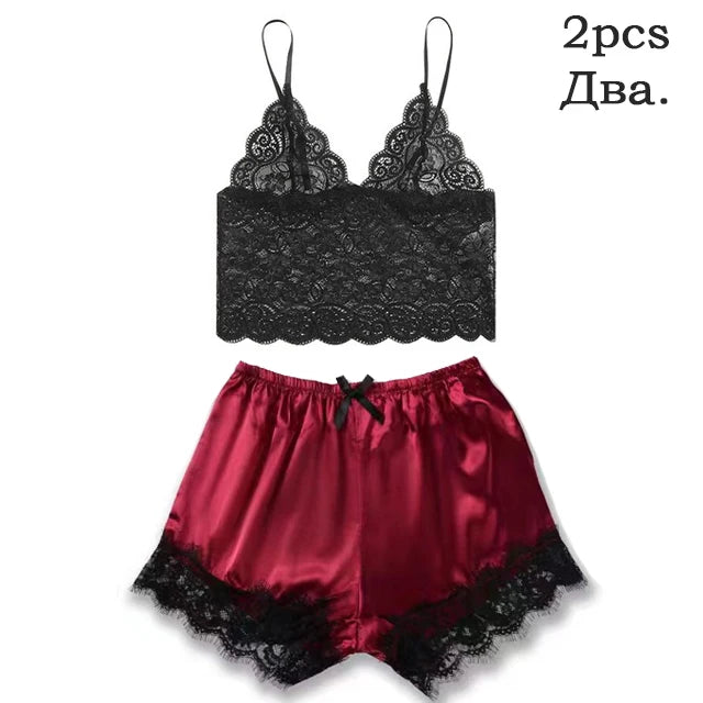 Peignoir en Dentelle Rose Sexy