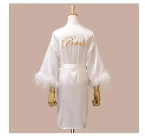 Peignoir en Satin Col en V