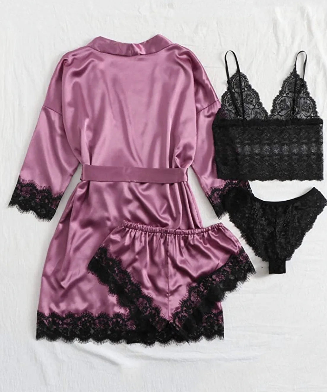 Ensemble Pyjama en Dentelle à Bretelles Sexy