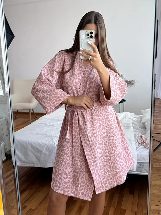 Ensemble Pyjama en Coton Léopard