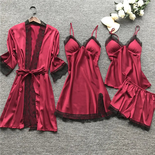Ensemble Pyjama en Dentelle Col en V Sexy