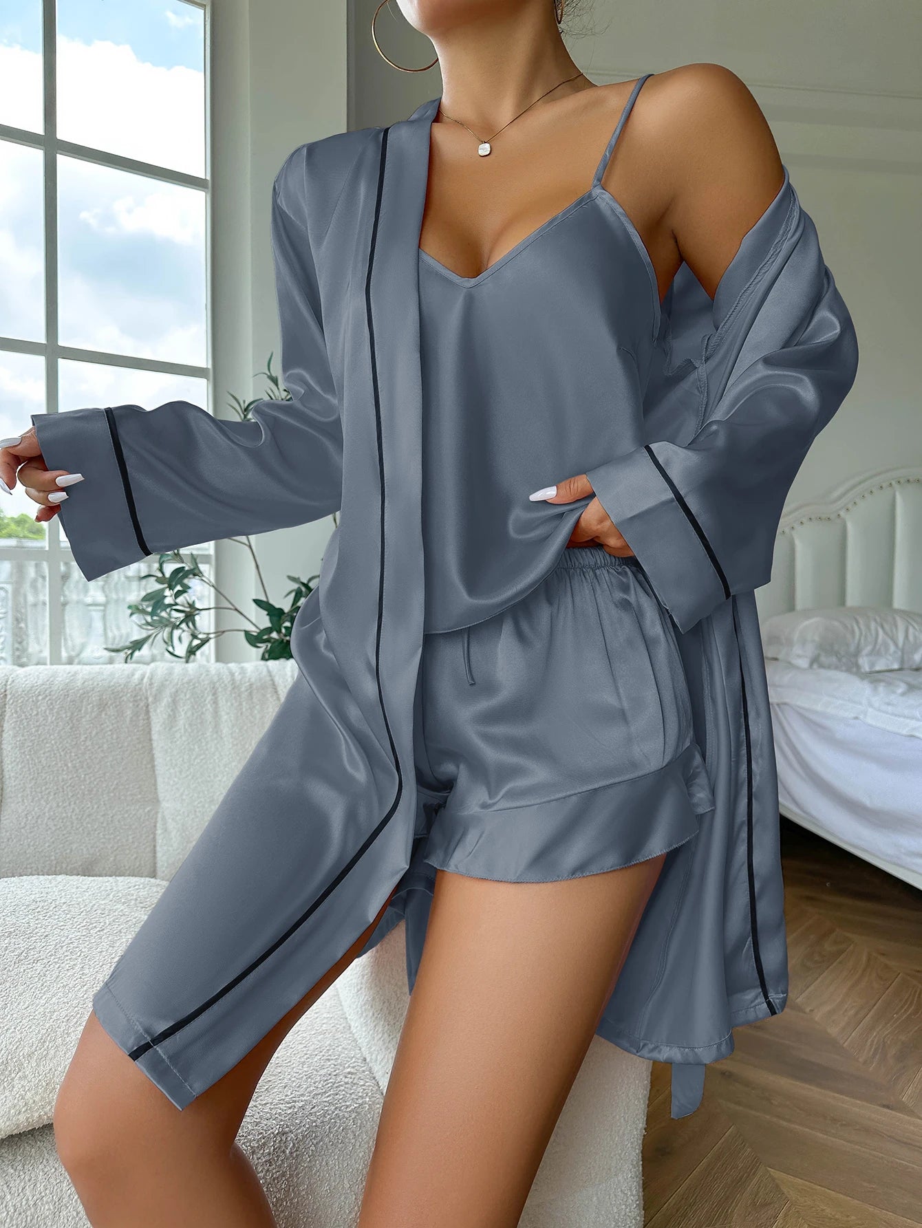 Ensemble Pyjama en Satin Col en V
