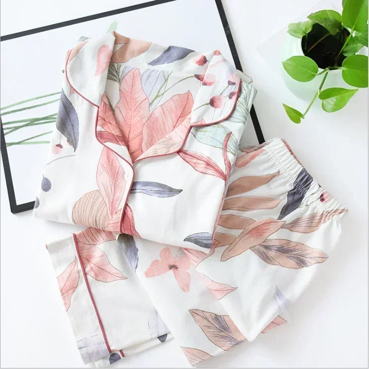 Ensemble Pyjama en Viscose Manches Longues d'été