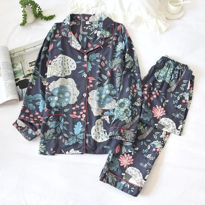 Ensemble Pyjama en Viscose Manches Longues d'été