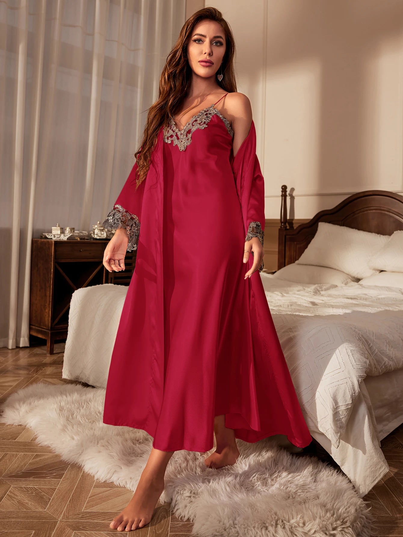 Ensemble Pyjama en Dentelle Col en V #2