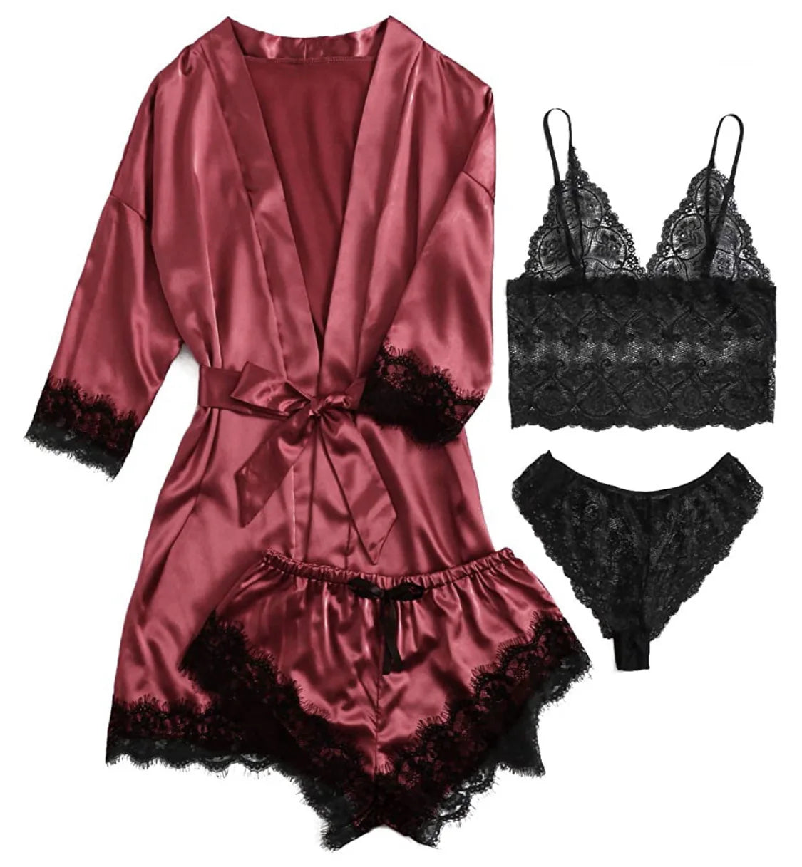 Ensemble Pyjama en Dentelle à Bretelles Sexy