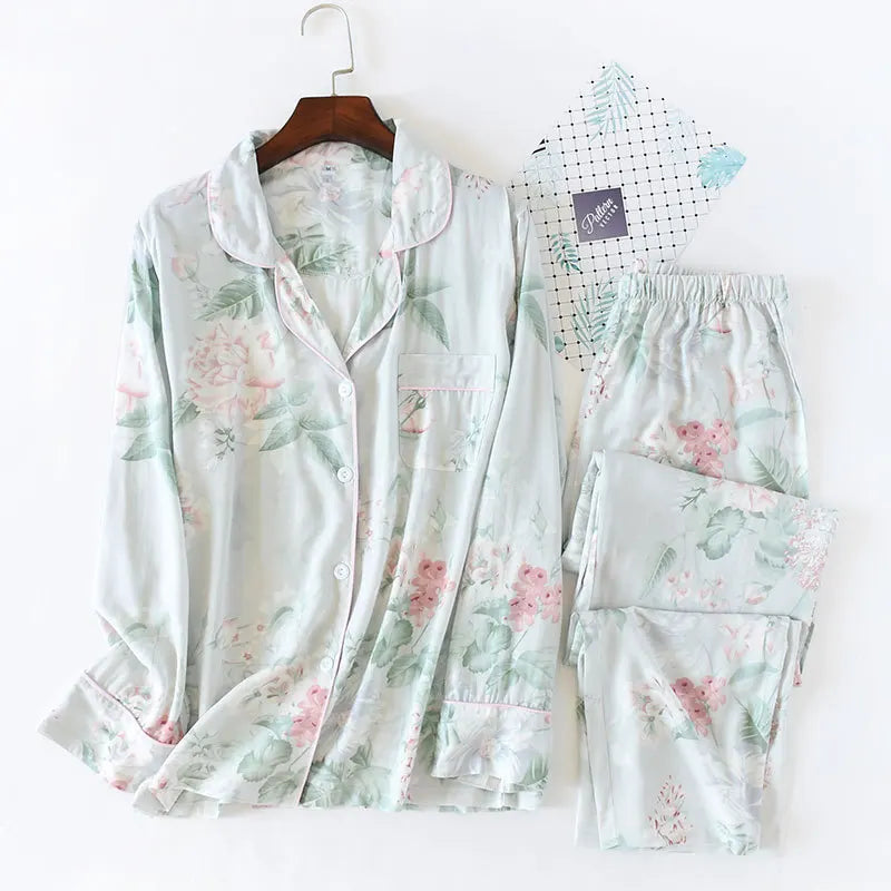 Ensemble Pyjama en Viscose Manches Longues d'été