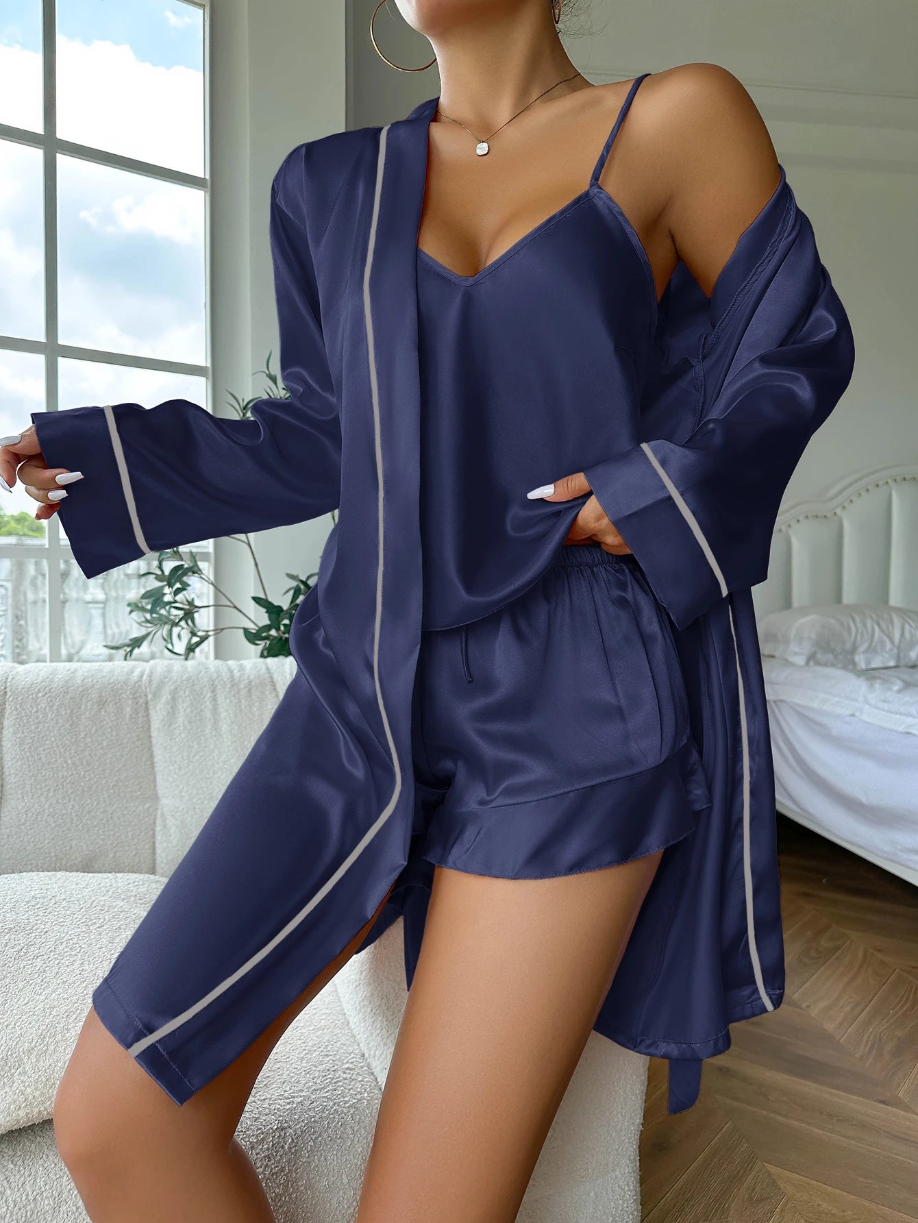 Ensemble Pyjama en Satin Col en V