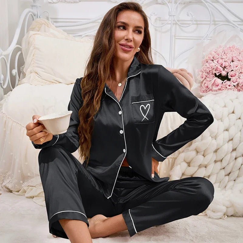 Ensemble Pyjama Manches Longues Victorienne