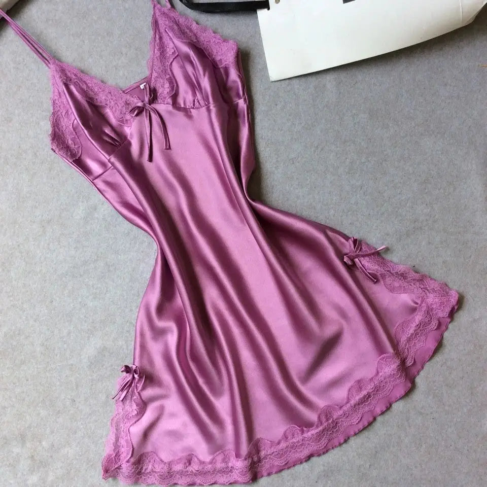 Ensemble Pyjama en Satin Col en V Sexy