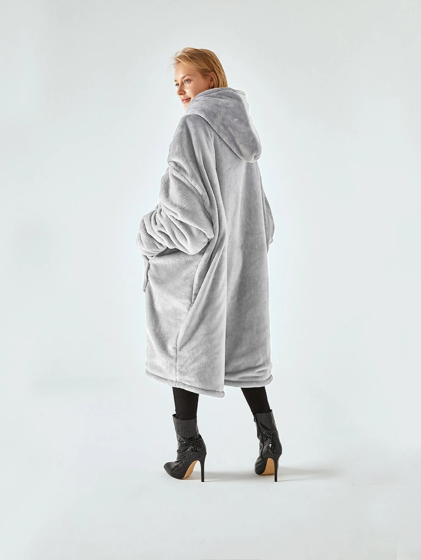 Chemise de Nuit en Flanelle à Capuche