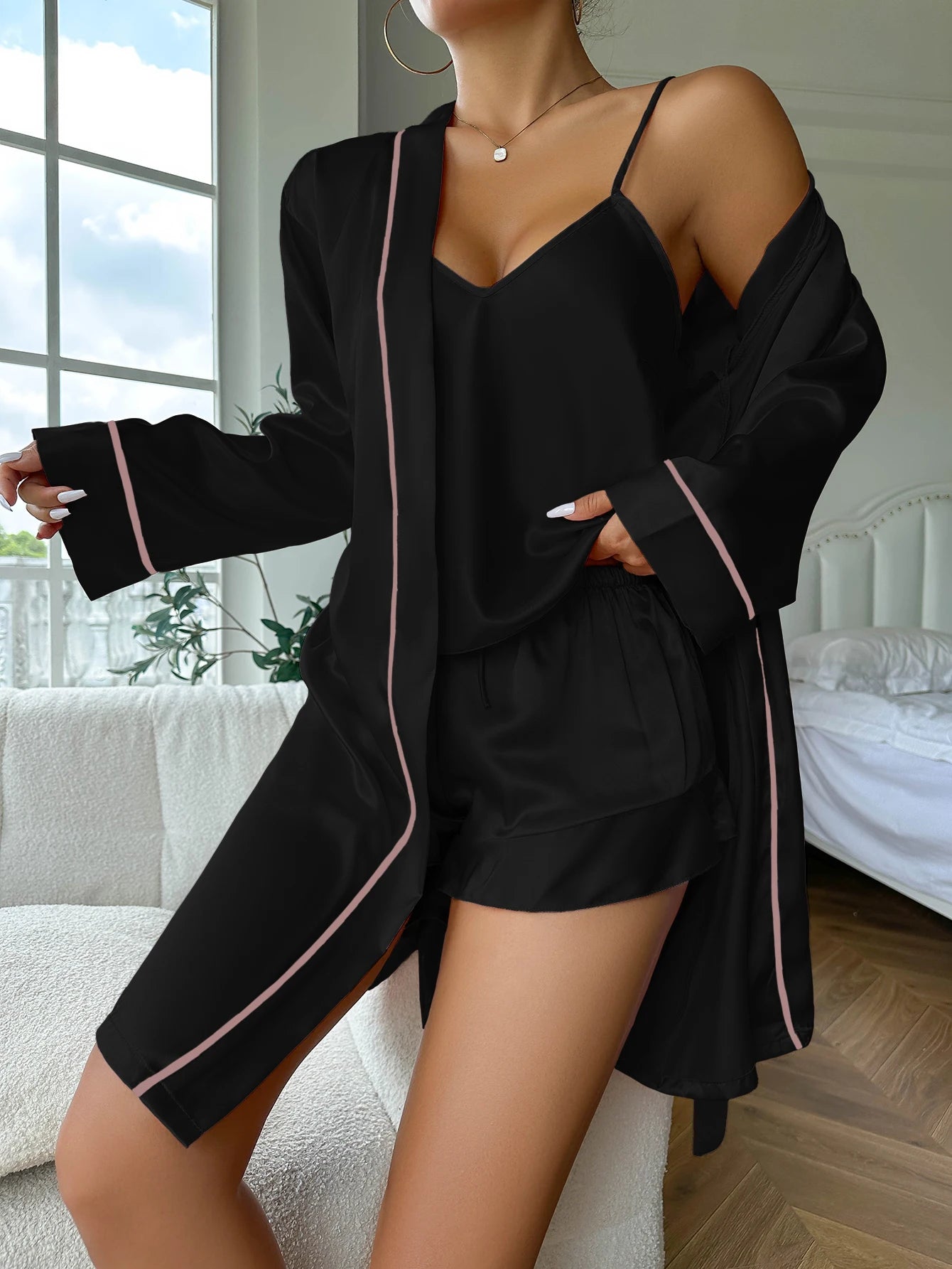 Ensemble Pyjama en Satin Col en V