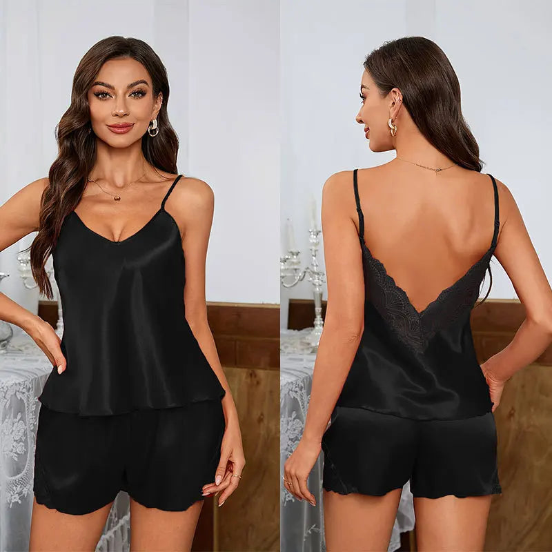 Ensemble Pyjama en Dentelle Dos Nu d'été Sexy