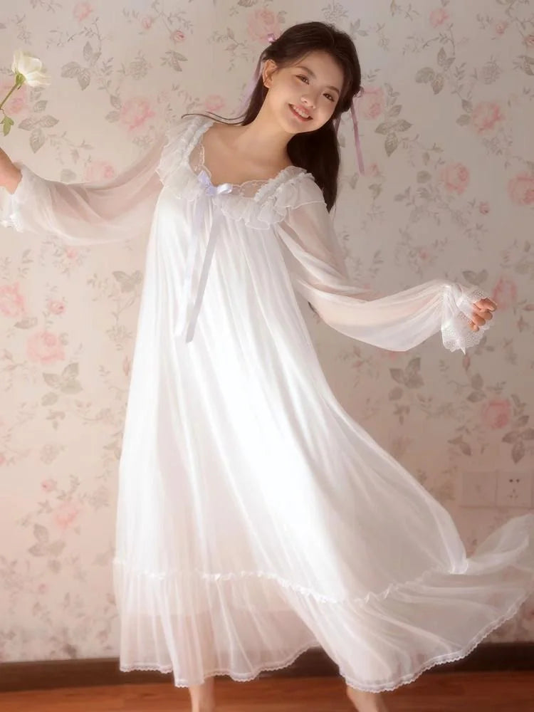 Ensemble Pyjama en Dentelle Manches Longues Grande Taille