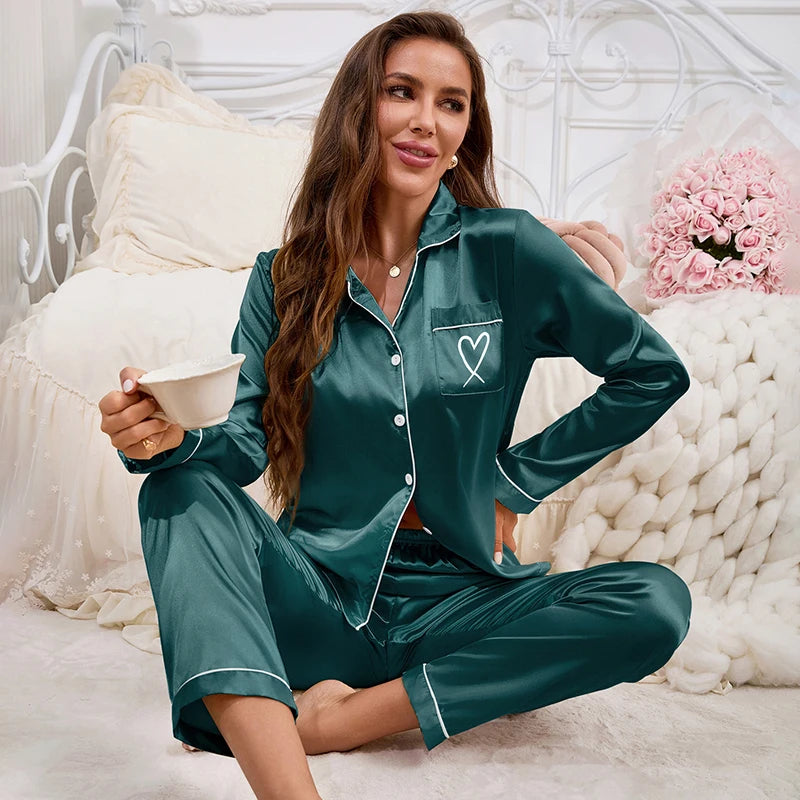 Ensemble Pyjama Manches Longues Victorienne