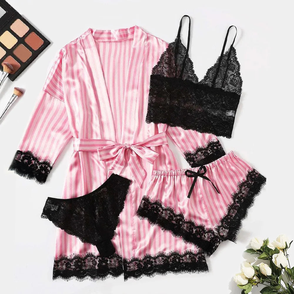 Ensemble Pyjama en Dentelle à Bretelles Sexy
