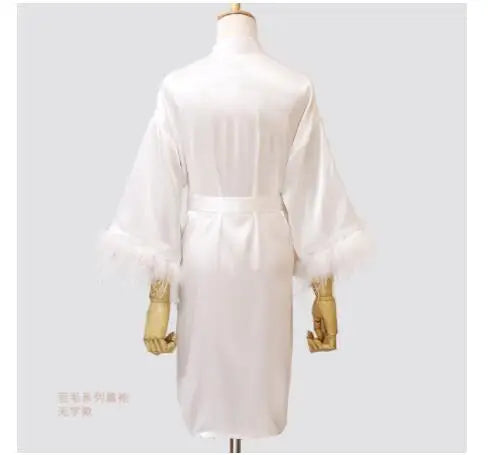 Peignoir en Satin Col en V