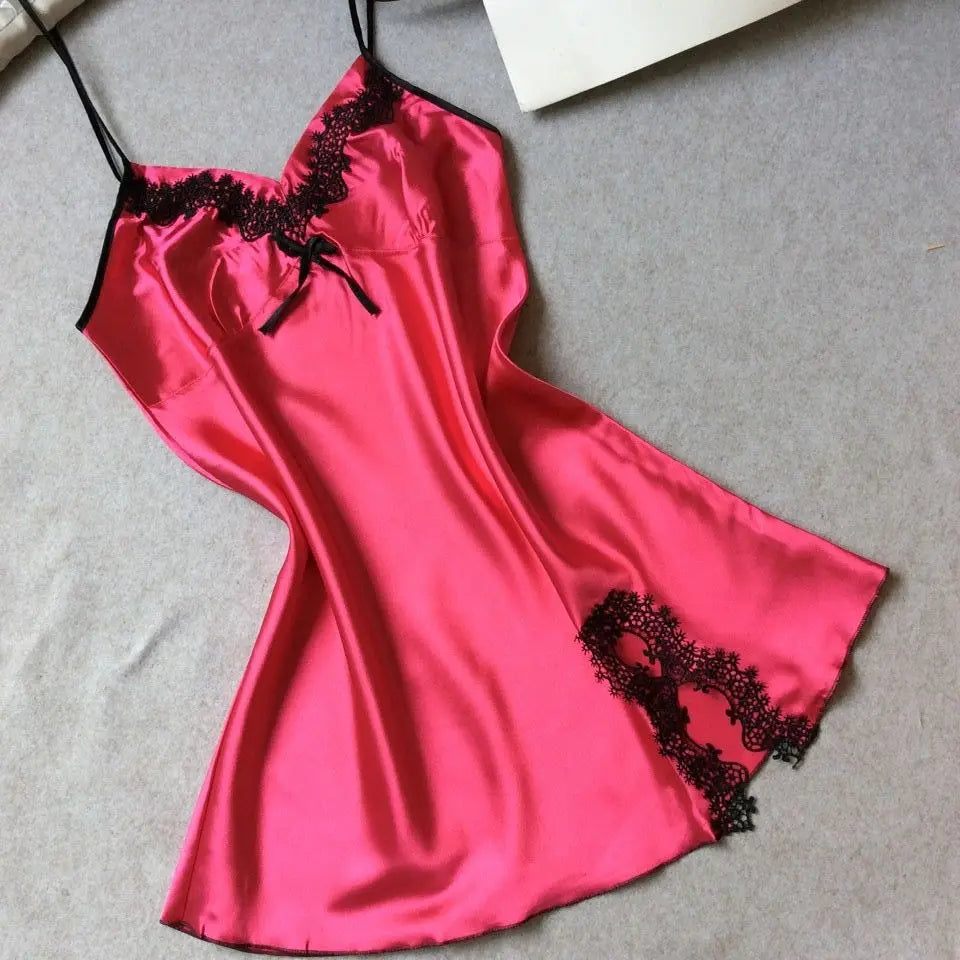 Ensemble Pyjama en Satin Col en V Sexy