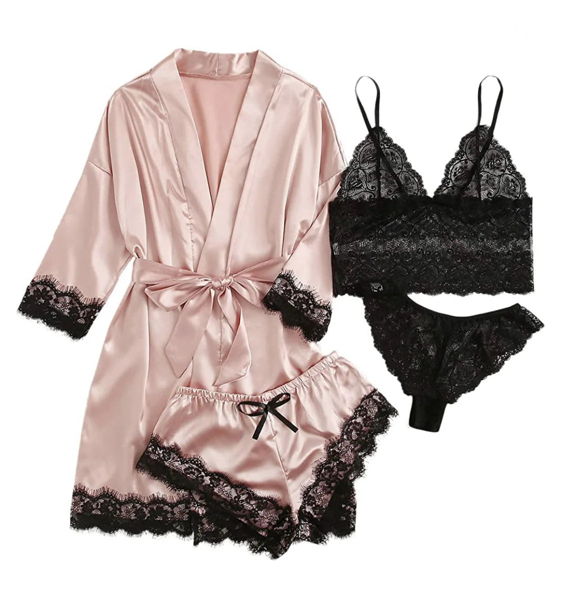 Ensemble Pyjama en Dentelle à Bretelles Sexy